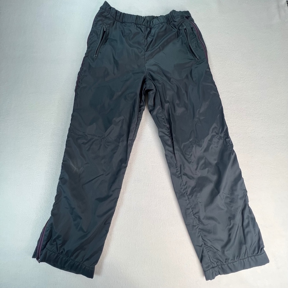Vintage‎ Adidas Track Pants Charcoal Grey Purple Full Side Zip Mesh Lined Small